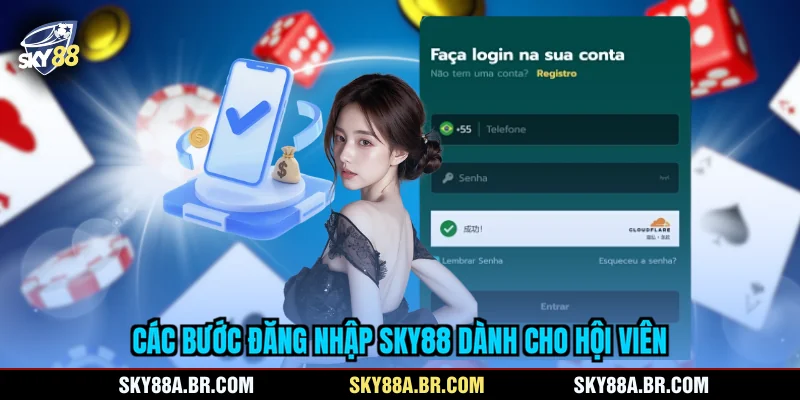 Các bước đăng nhập SKY88 dành cho hội viên